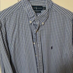 Ralph Lauren Men's Blue Checkered Shirt 17.5 x 34-35